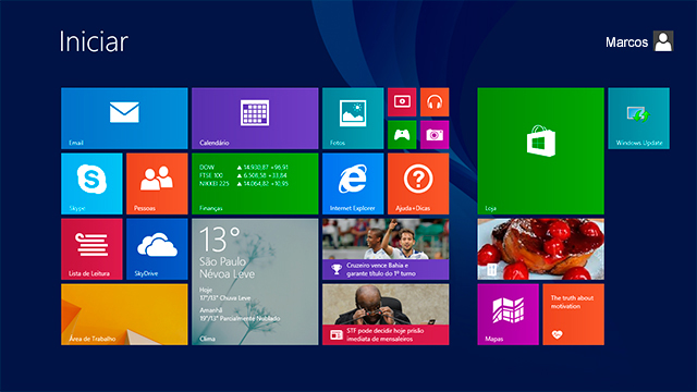 Tela do Windows 8.1