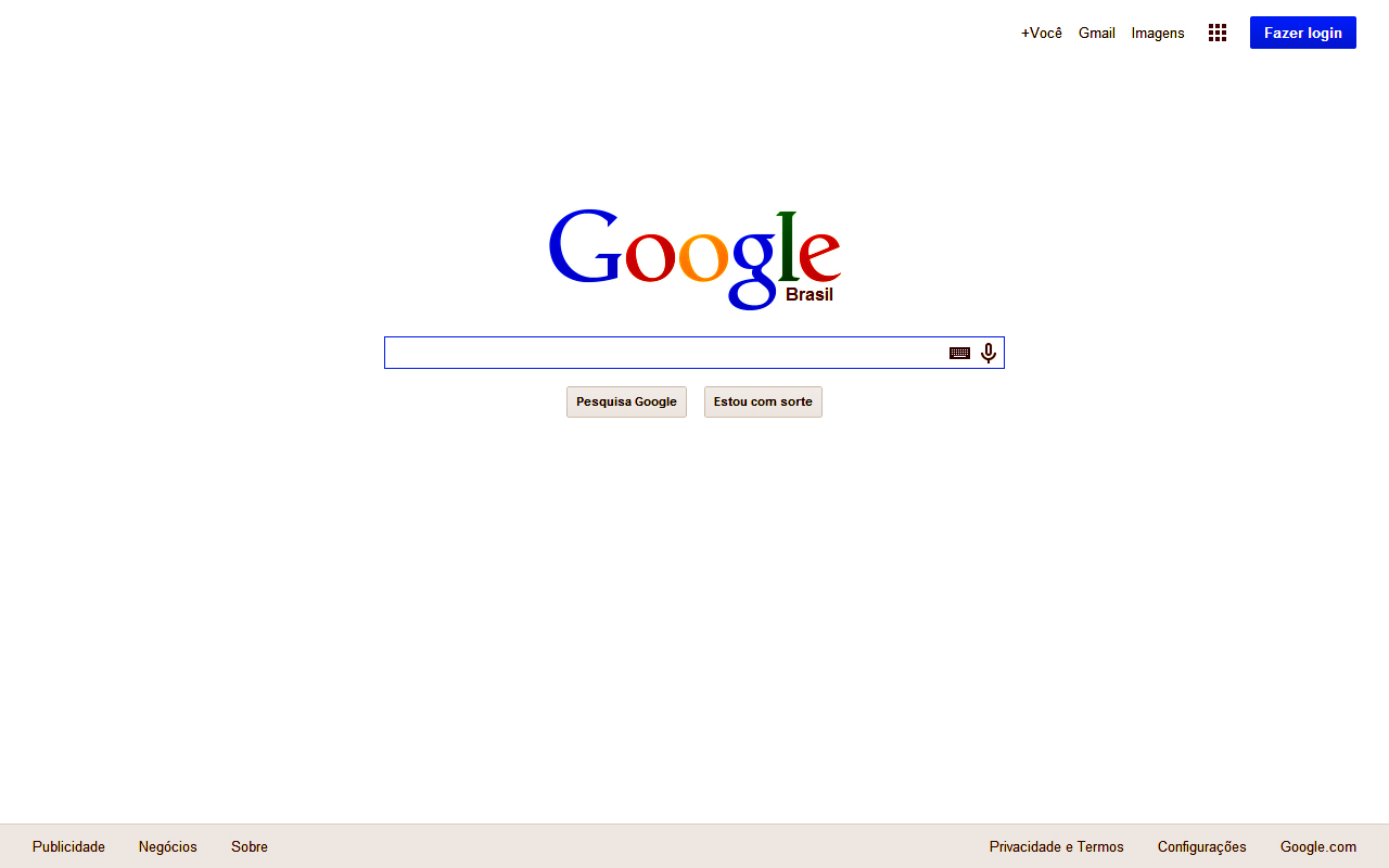 tela inicial do Google